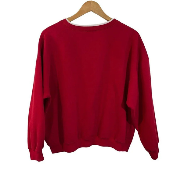 Bold Spirit 90s Christmas Sweater Size XL Embroidered Angel Santa Tree Metallic - Picture 2 of 6